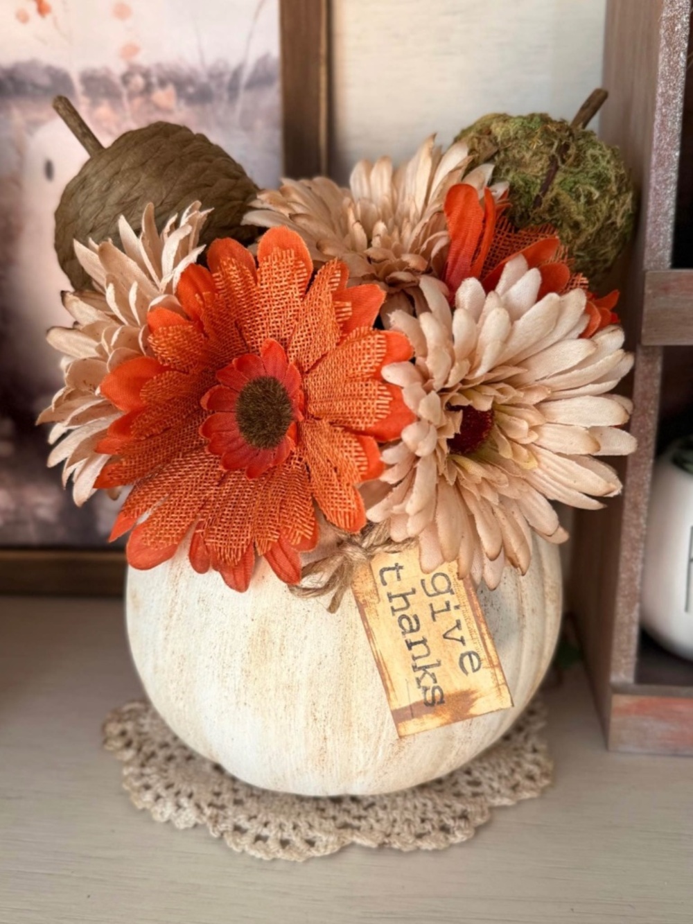 Rustic Primitive Pumpkin Floral